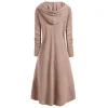 2019wis Amazon ebay European and American women's dress plus-size dress with hat, casual loose stretch solid color coat Application Scenario
